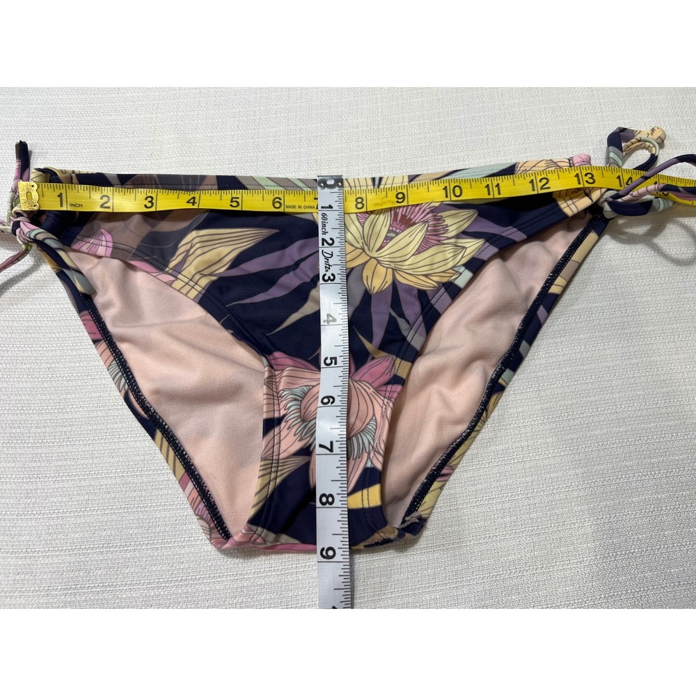 Kona Sol‎ Womens Floral Halter Wrap Bikini Set Navy Pink Yellow Size Small - Picture 4 of 9